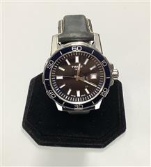 TISSOT SUPERSPORT BLUE DIAL BLACK LEATHER STRAP 44MM MEN'S QUARTZ WATCH